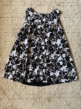 Lane Bryant Black & White Floral A-Line Blouse size 18/20